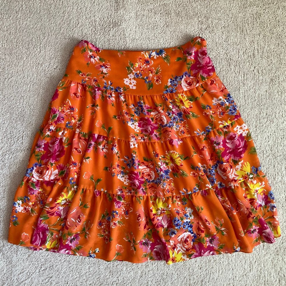 Chaps Floral Skirt